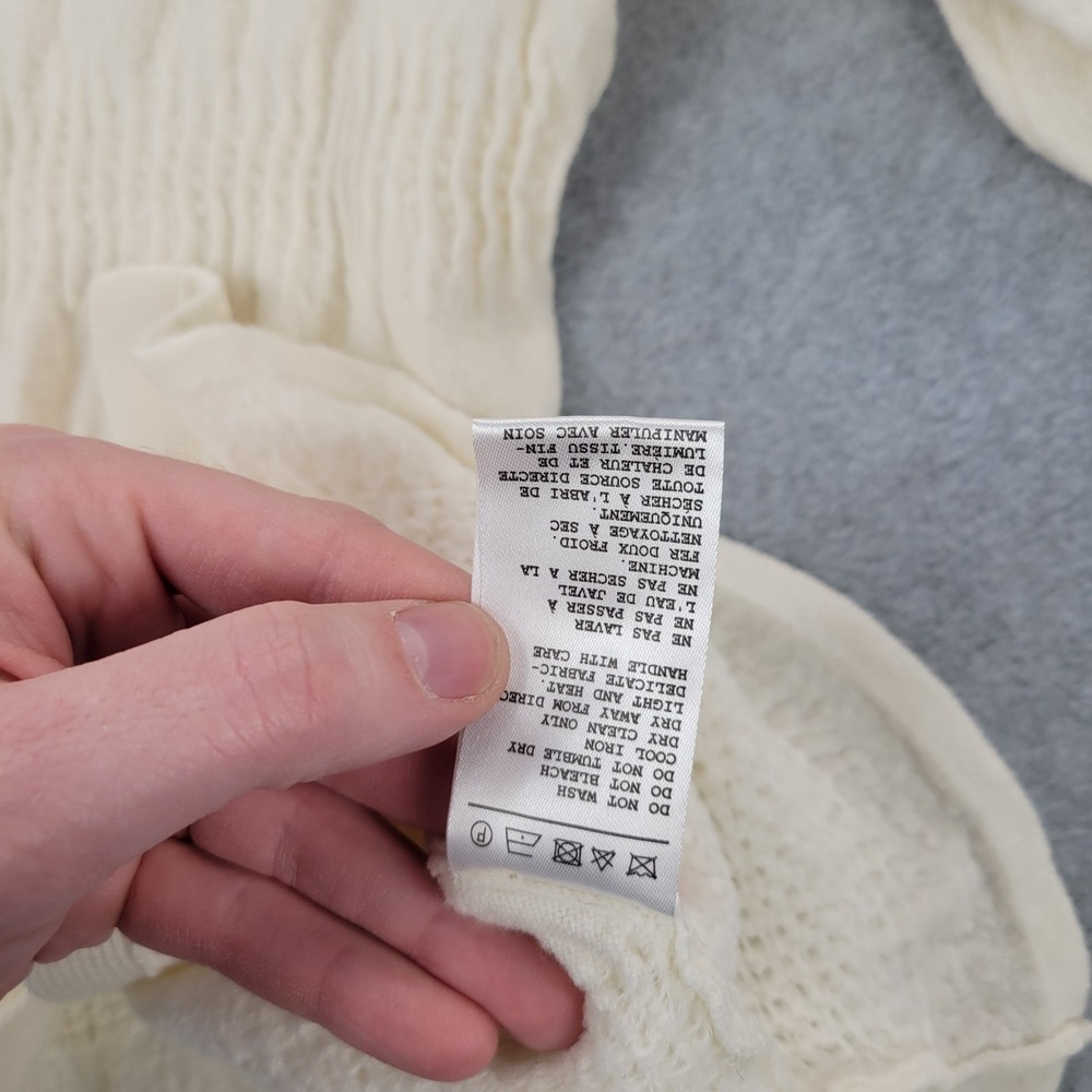 TOVE Cream Ribbed Button-Front Cardigan - Picture 7 of 10